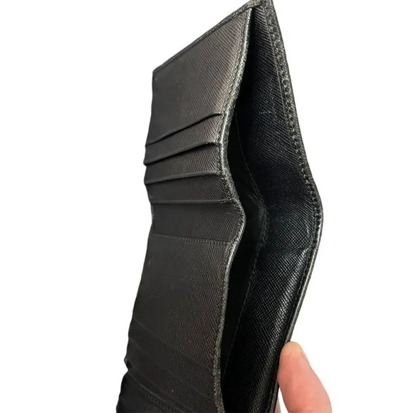 Prada Unisex Black Leather Card Wallet & Box Like New - Picture 4 of 10